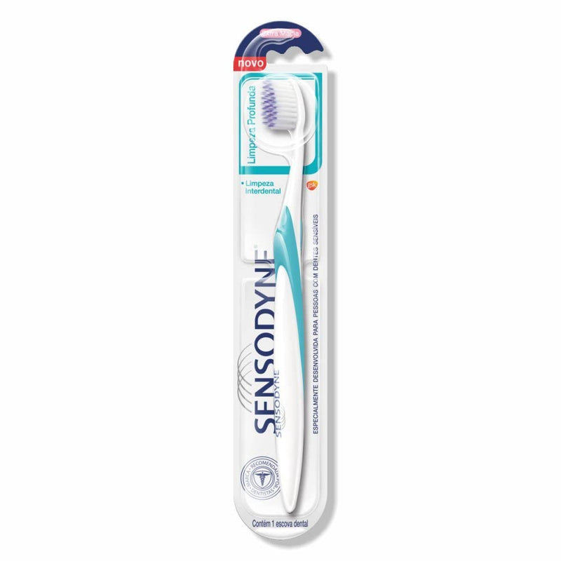 Sensodyne Escova Dental Limpeza Profunda para Dentes Sensíveis, Limpeza Interdental, Extra Macia, 1 unidade