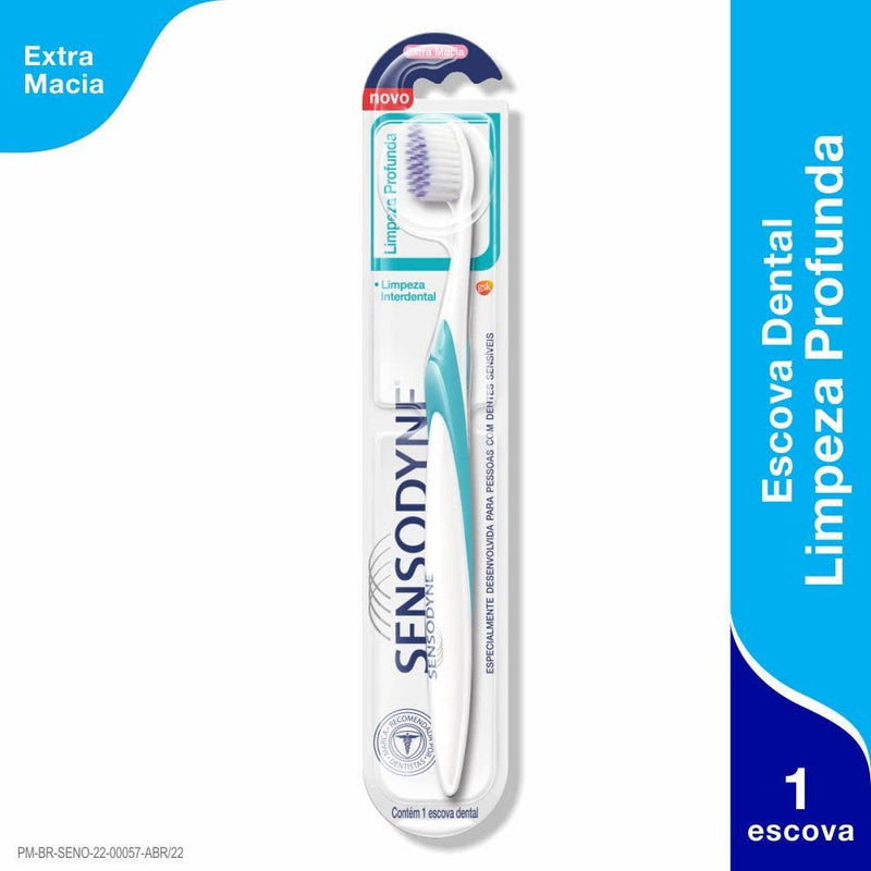 Sensodyne Escova Dental Limpeza Profunda para Dentes Sensíveis, Limpeza Interdental, Extra Macia, 1 unidade