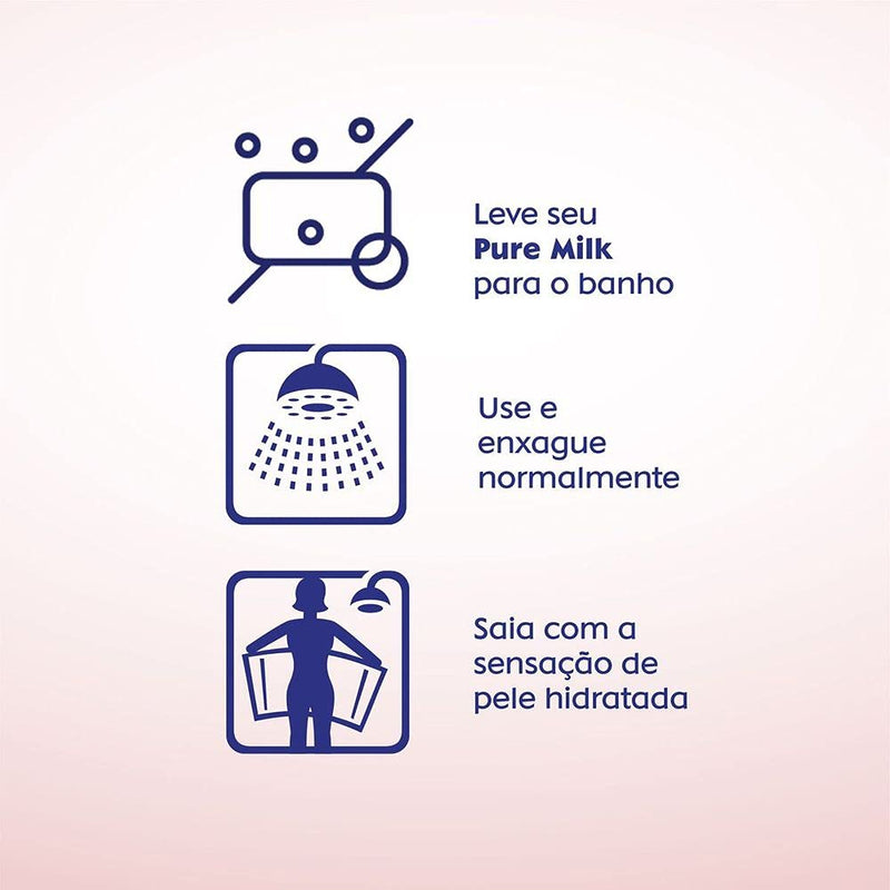 NIVEA Sabonete em Barra Pure Milk Sensitive Promo 6 un. 90g - Fórmula enriquecida com a preciosa essência do leite, proporciona uma pele macia e hidratada após o banho