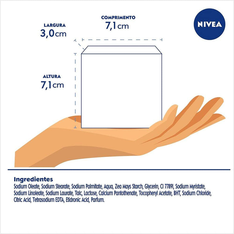 NIVEA Sabonete em Barra Pure Milk Sensitive Promo 6 un. 90g - Fórmula enriquecida com a preciosa essência do leite, proporciona uma pele macia e hidratada após o banho