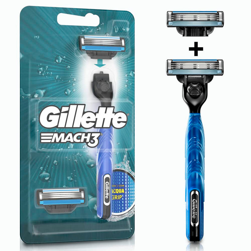 Gillette Aparelho De Barbear Mach3 Acqua-Grip + 2 Cargas