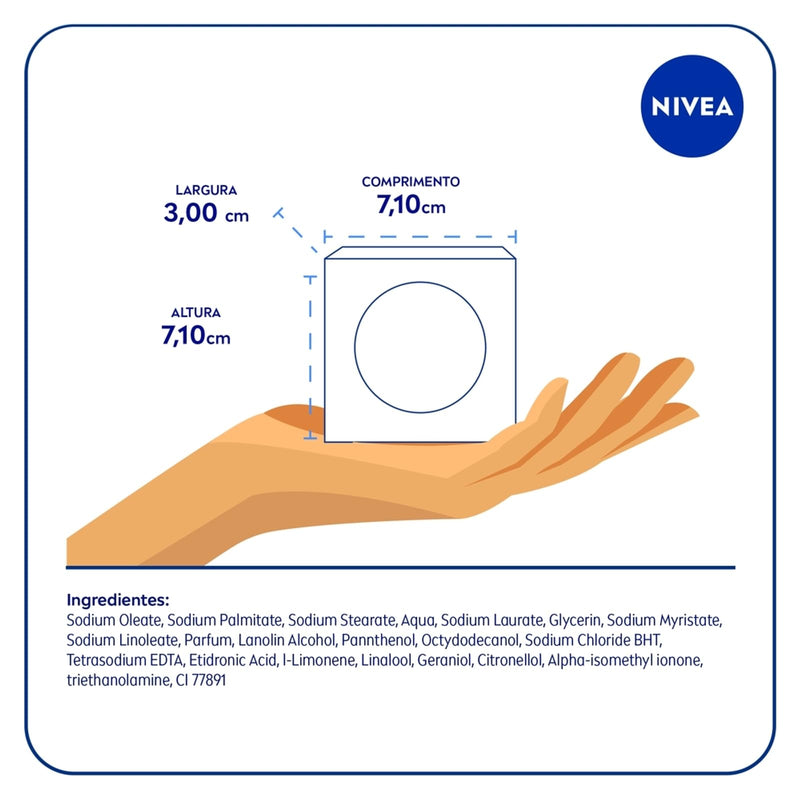 NIVEA Sabonete em Barra Creme Care Promo 6 un. 90g - Limpa e deixa a pele macia mesmo após o banho, com glicerina, fragrância NIVEA Creme e o exclusivo ingrediente Eucerit