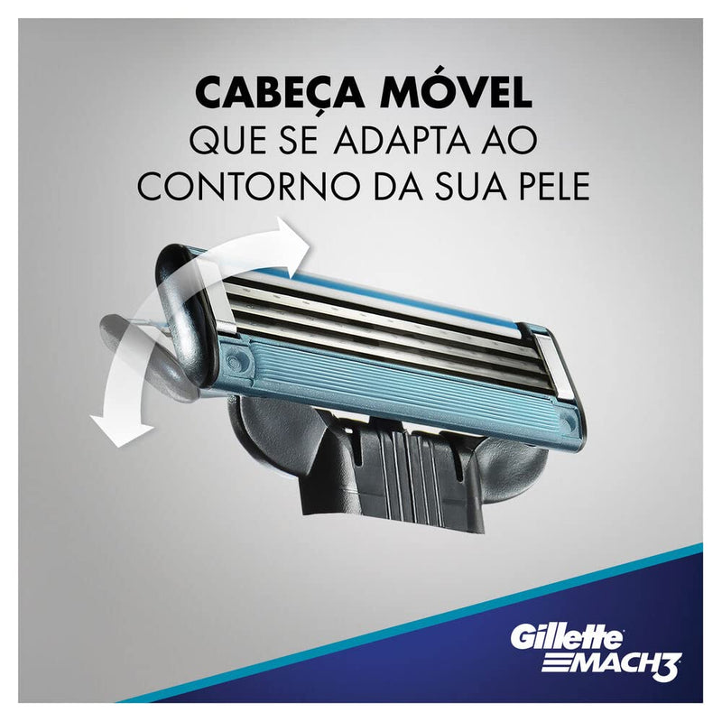 Gillette Aparelho De Barbear Mach3 Acqua-Grip + 2 Cargas