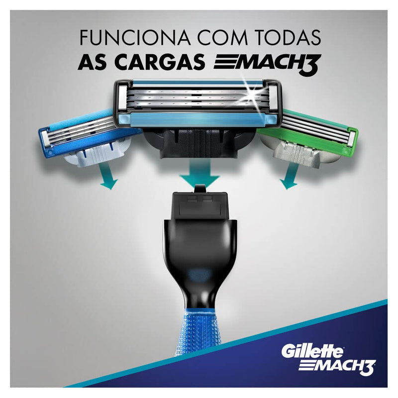 Gillette Aparelho De Barbear Mach3 Acqua-Grip + 2 Cargas