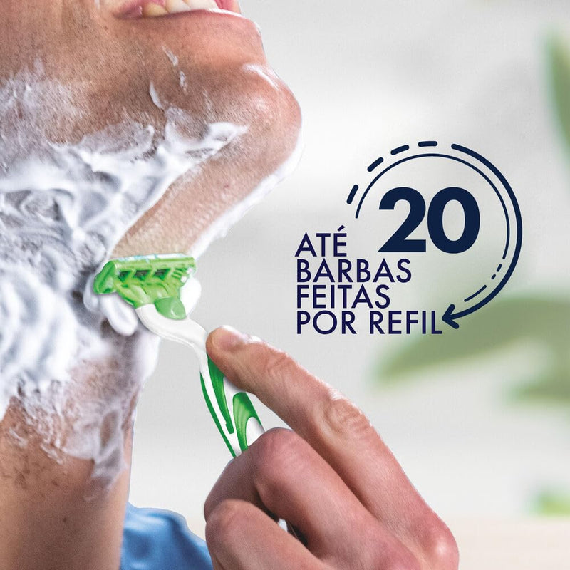 Gillette Mach3 Sensitive Carga para Aparelho de Barbear Recarregável Com Aloe & Vitamina E, Ideal para Peles Sensíveis, 4 Uds