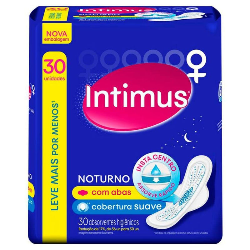 Intimus Gel Absorvente Noturno Suave C/Abas