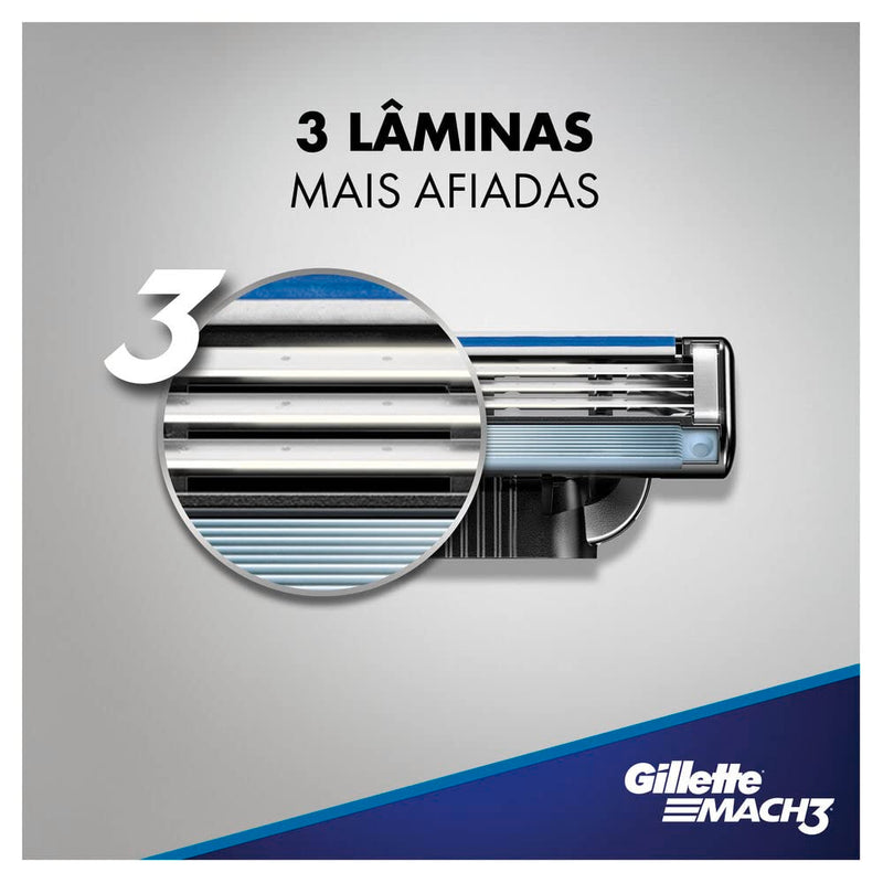 Gillette Aparelho De Barbear Mach3 Acqua-Grip + 2 Cargas