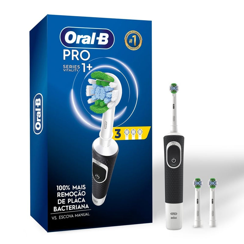 Oral-B Escova Elétrica Oral B Vitality 100+ Refis 3 Unidades, Preto