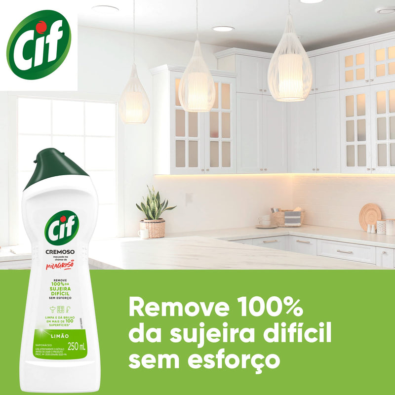 Cif Saponáceo Cremoso Multiuso Limão Squeeze 250Ml