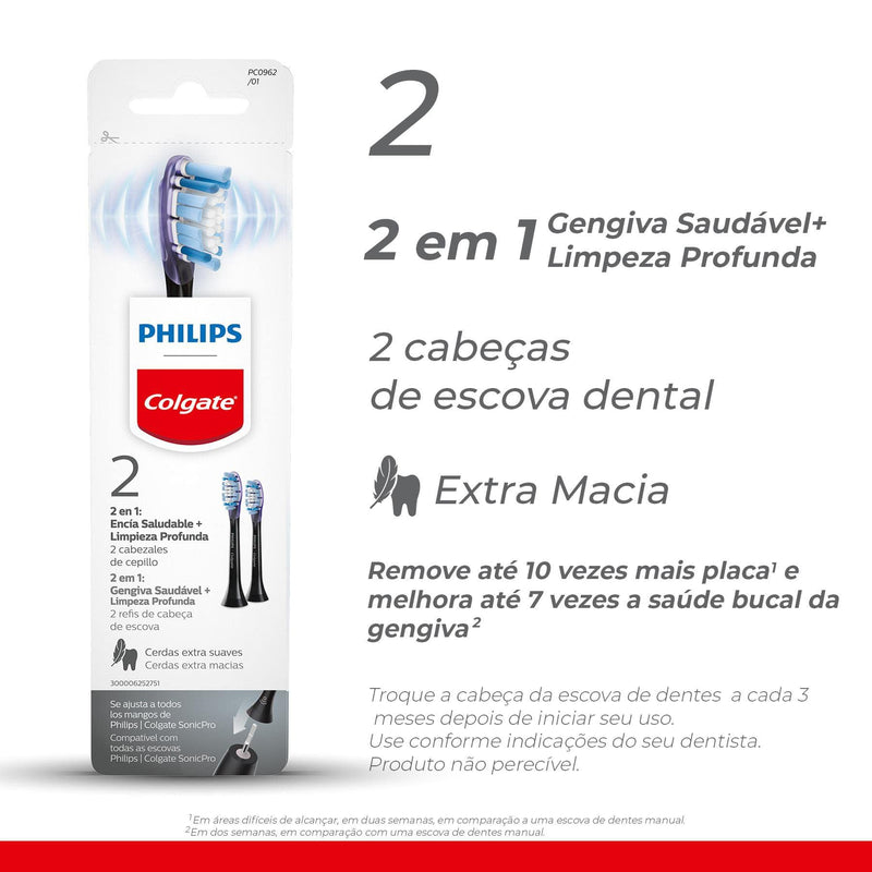 Colgate Refil Para Escova De Dente Elétrica Philips Sonicpro Gengiva Saudável 2 Unid