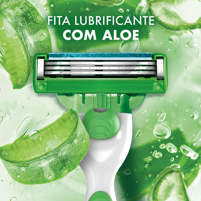 Gillette Mach3 Sensitive Carga para Aparelho de Barbear Recarregável Com Aloe & Vitamina E, Ideal para Peles Sensíveis, 4 Uds